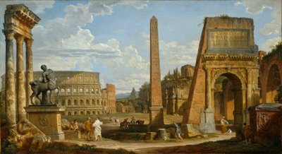 A Capriccio View of Roman Ruins, 1737 by Giovanni Paolo Pannini